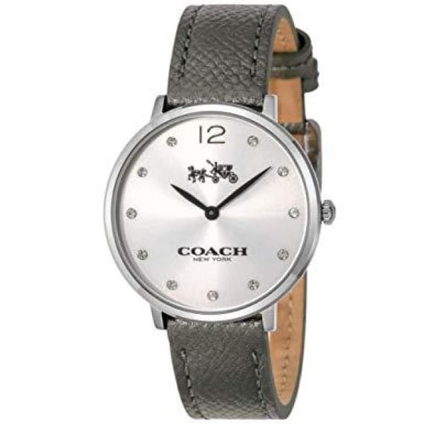 COACH Slim Easton Silver Dial Ladies Leather Watch - Watch