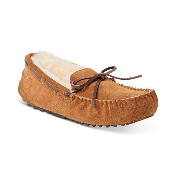 Dearfoams Women’s Fireside by Dearfoams Victoria Moccasin Slipper Chestnut Suede - us7 eur38 - Woman Shoes