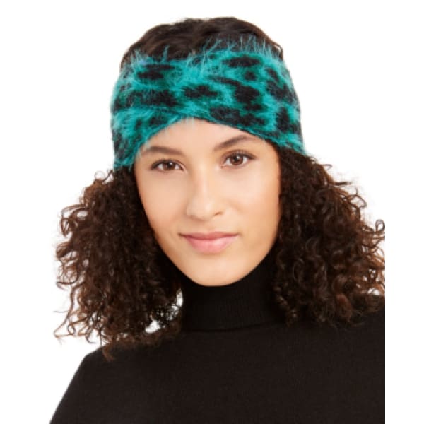 DKNY Fuzzy Animal Print Knit Twist Headband - Hat