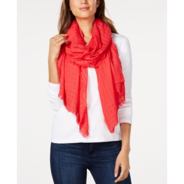 DKNY Lightweight Open Weave Scarf In Poppy - Scarf