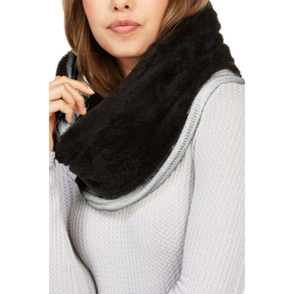 DKNY Womens Fleece Line Knit Infinity Scarf Black - Scarf
