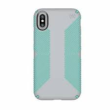 Speck Products Presidio Grip iPhone Xs/iPhone X Case, Grey/Aloe Green