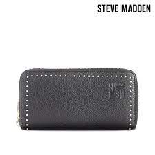 STEVE MADDEN Leather Passcase RFID Secure Wallet Black