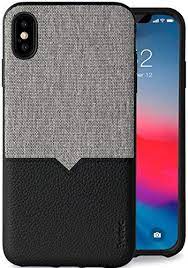 Evutec iPhone XS / X Canvas/Black Leather Fabric Drop Protection Case