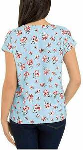 Hilary Radley Women's V-Neck Short Sleeve Blouse