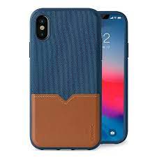 Apple iPhone X Phone Protection Case Evutec With Car Mount Navy/Saddle