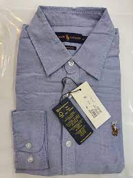 Polo Ralph Lauren classic oxford player logo shirt button down custom regular fit GRAY