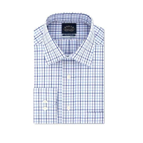 Eagle Mens Dress Shirt Stretch Collar Tall Fit - Slate Blue - Men Dress Shirt