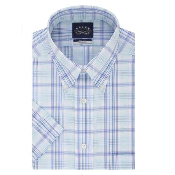 Eagle Men’s Short Sleeve Non-Iron Regular Fit Dress Shirt Pool - XL - Men Dress Shirt