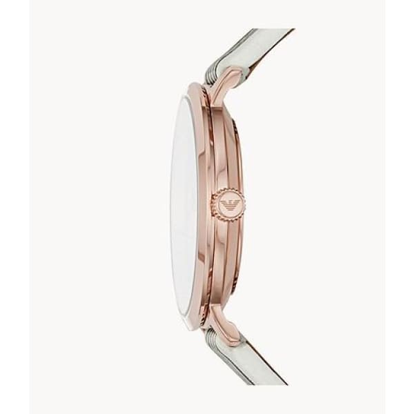 Emporio Armani Women’s Two-Hand Striped Leather Watch - Watch
