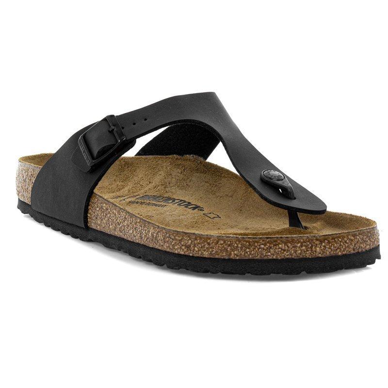 Birkenstock Gizeh Birko-Flor Black Toe Post Sandals 0043691