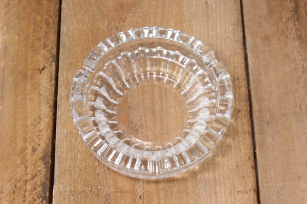 Vintage Round Clear Glass Ashtray