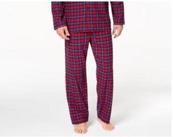 Club Room Men's Cotton Flannel Pajama Pants Red/Blue Combo