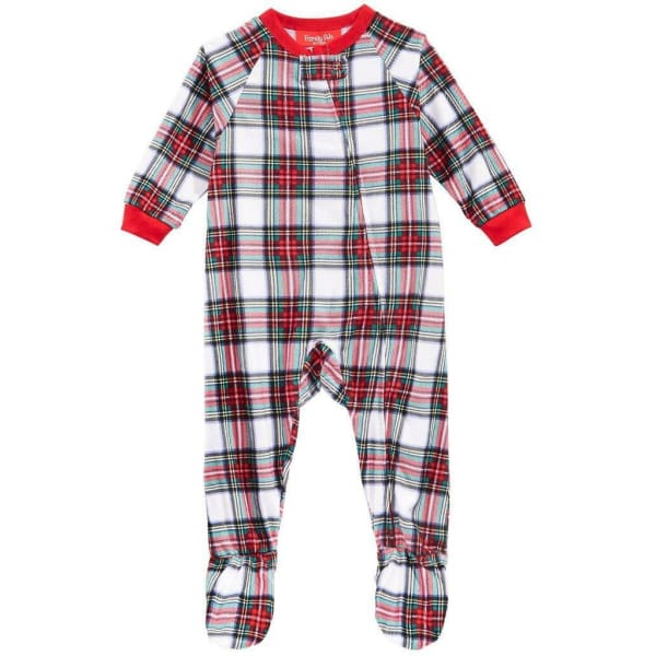 Family PJs Baby Unisex Stewart Plaid Footed Pajama Holiday - Kids Sleepwear