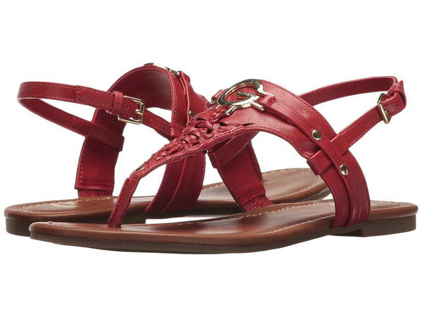 G By Guess Women Red Lemmon Flat Sandals