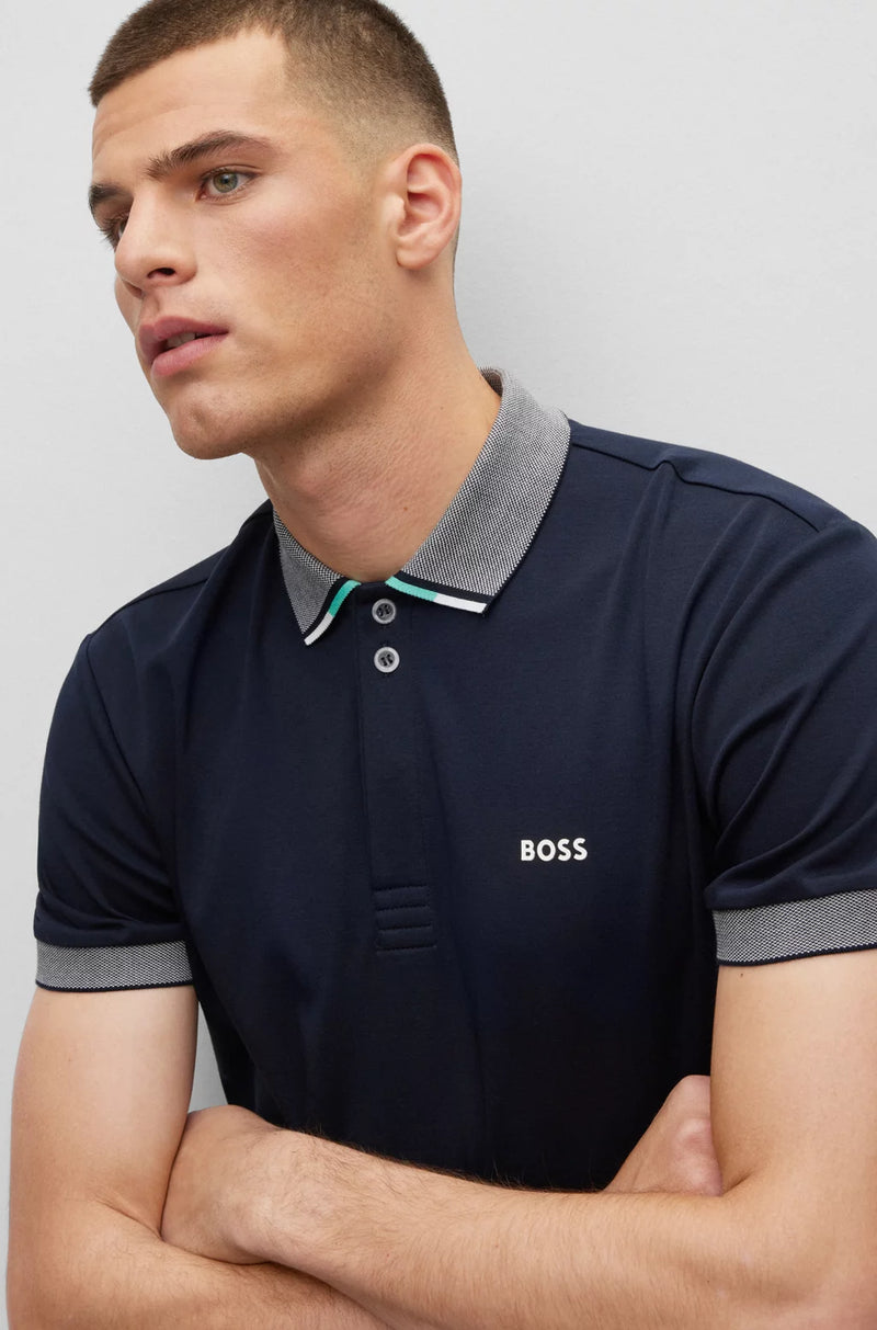 BOSS Paddy Polo Shirt with Curved Logo