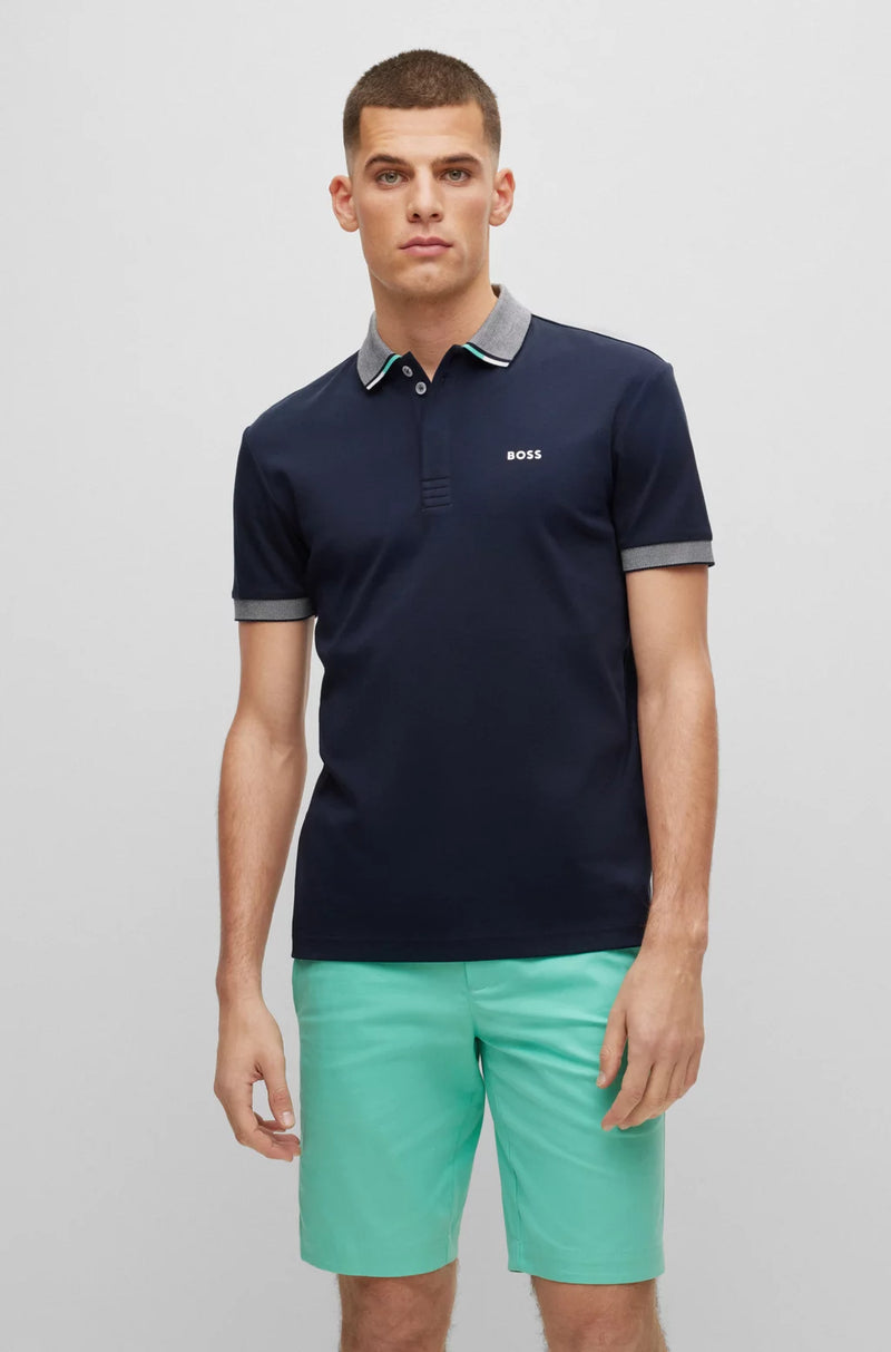 BOSS Paddy Polo Shirt with Curved Logo