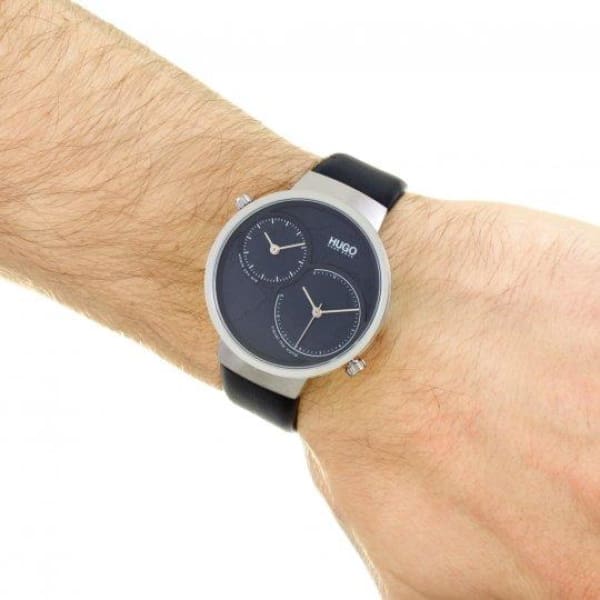 Hugo Boss 1530053 Travel Quartz Blue Leather Watch Men - Watch