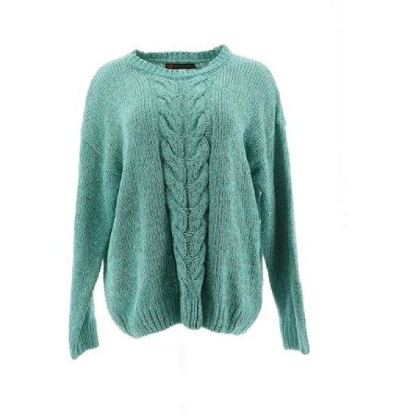 I.B. Diffusion Women’s Marled Chenille Pullover Sweater Green - Woman Sweather Hoodie Pullover