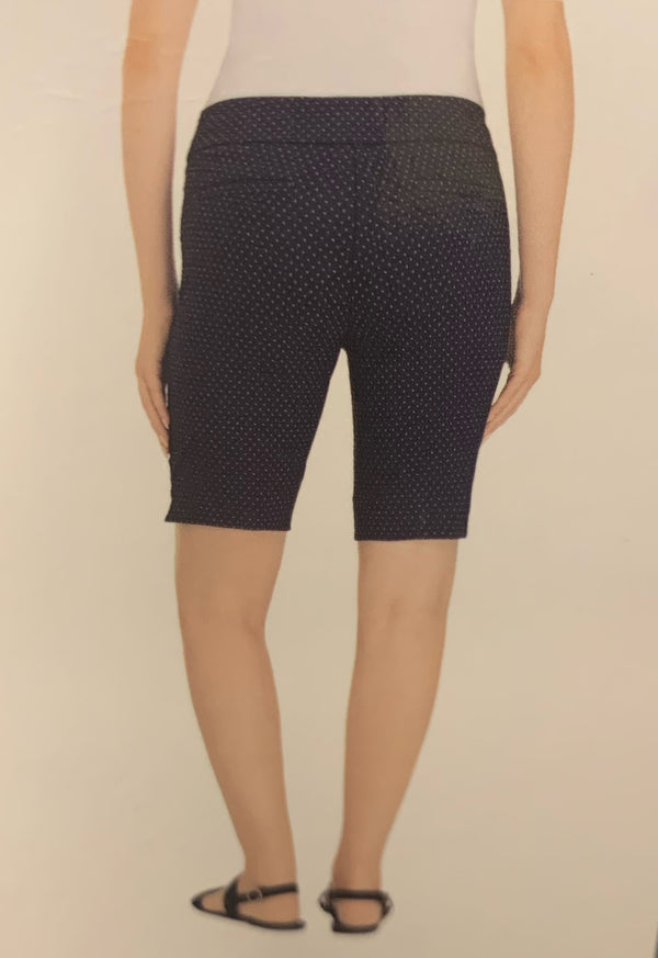 Hilary Radley Ladies Bermuda Shorts BLACK/White Dots