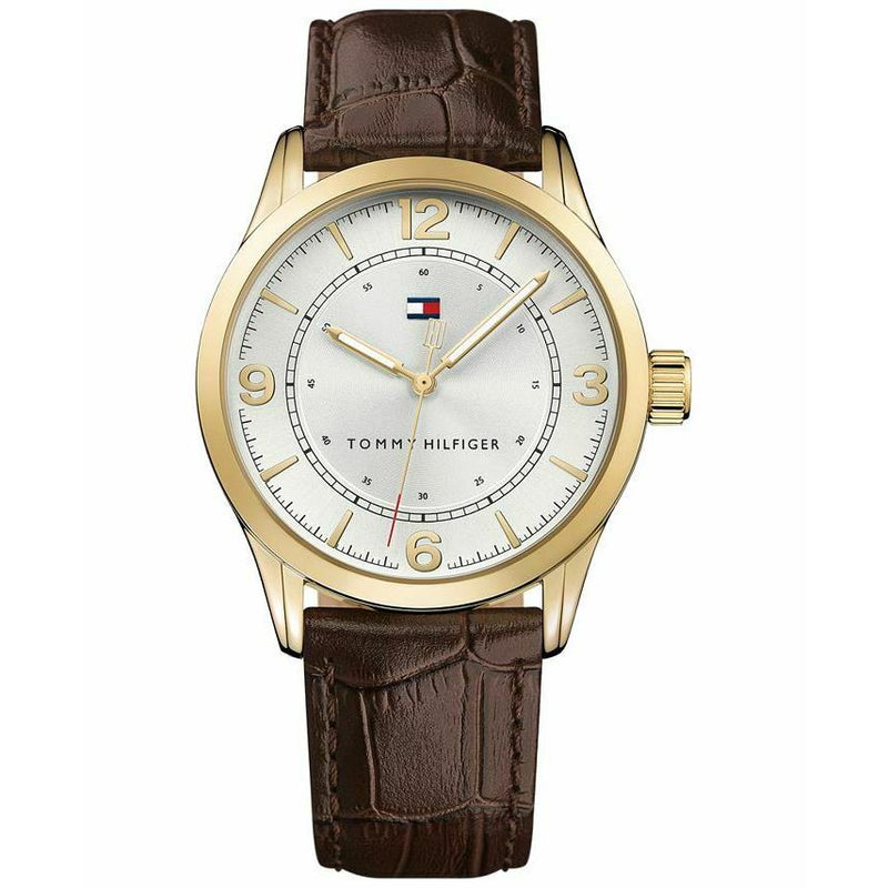 Tommy Hilfiger 1791332 Men`s Brown Leather Strap Watch 42mm