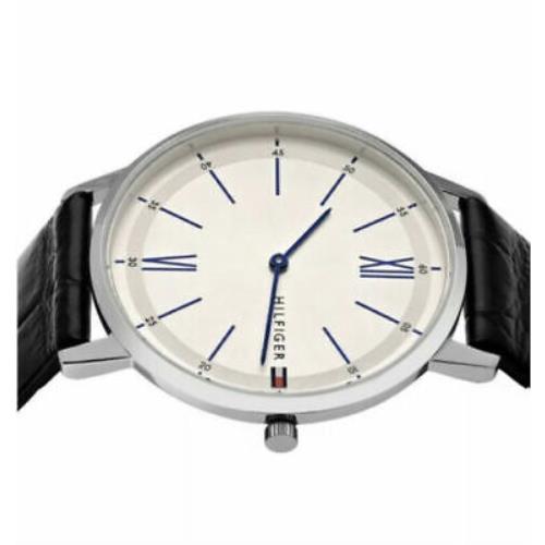 Tommy Hilfiger Men`s Analog Display Japanese Quartz Black Silver Watch 1710370
