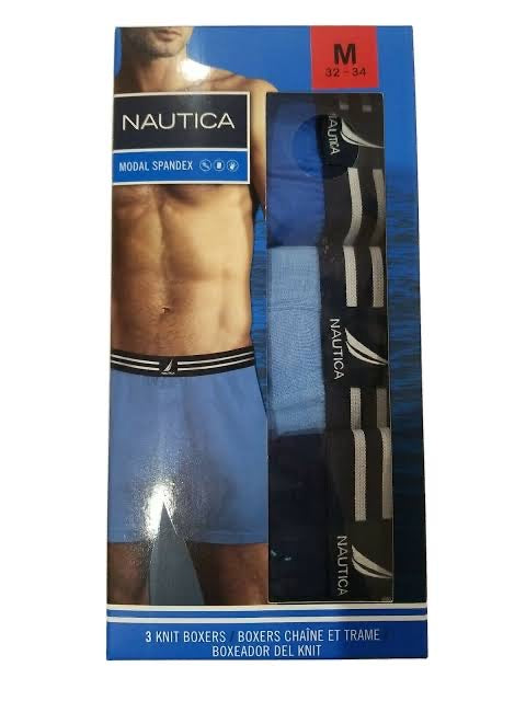 Nautica men 3 PK Modal Blue Knit Boxer Underwear