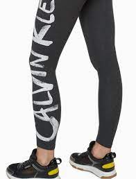 Calvin Klein Performance Brush Logo High Waist Full Length Leggings