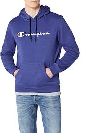 Champion Men's Hoodie Middleweight Script Logo Cotton Jersey Athletic Fit  LIGHT BLUE