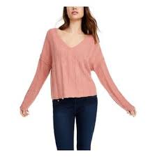 PINK ROSE Womens Coral Heather Ribbed Raw