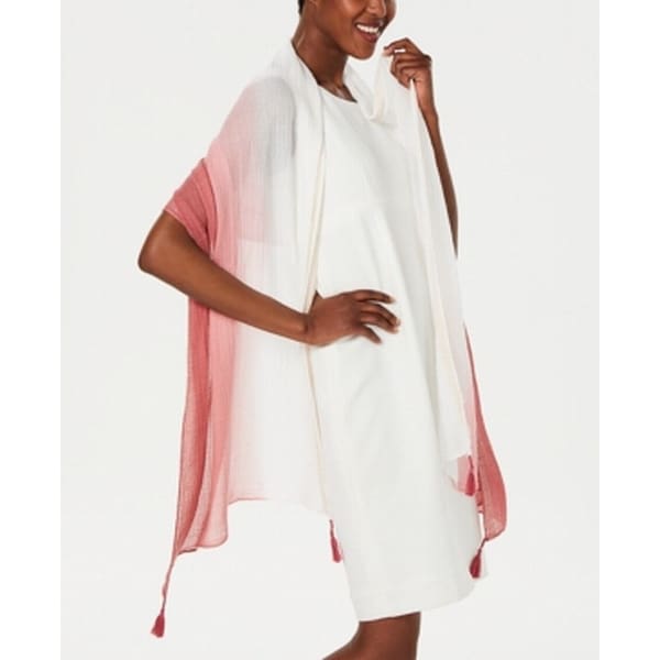 Inc White Ivory Pink Ombre Long Shawl - 1SZ - Woman Shirt