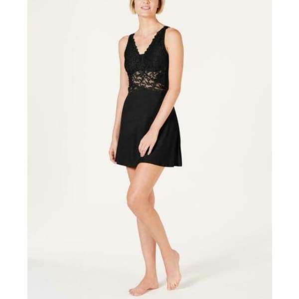 Inc Womens Black Nightwear Lace Chemise Gown - XXXL - Sleepwear