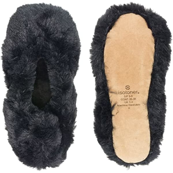 Isotoner Signature Women’s Bunny Faux-Fur Ballerina Slippers - 35-36 - Woman Shoes