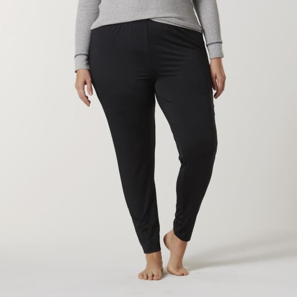 Jaclyn Smith Women’s Plus Microfiber Leggings Black - 2X - Woman Sport Pants and Leggings