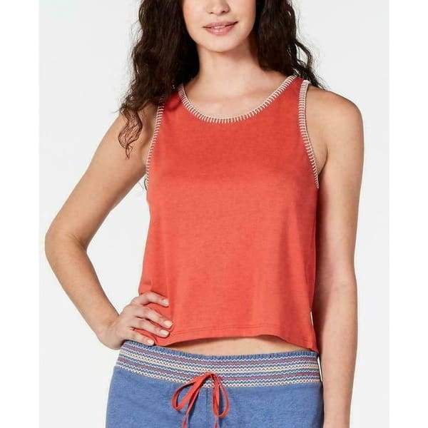 Jenni Intimates Stitch-Trim Pajama Tank Top 100053054 Cayenne - M - Sleepwear