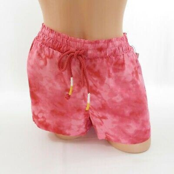 Jenni Lightweight Pajama ShortsTie Dye Red Pink Sleep Shorts - Sleepwear