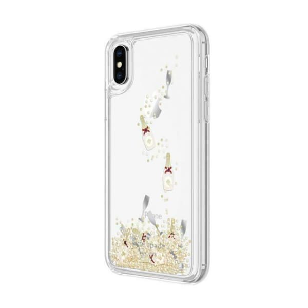 Kate Spade Phone Case iPhone X Champagne Bottle Glass and Glitter - Phone Case