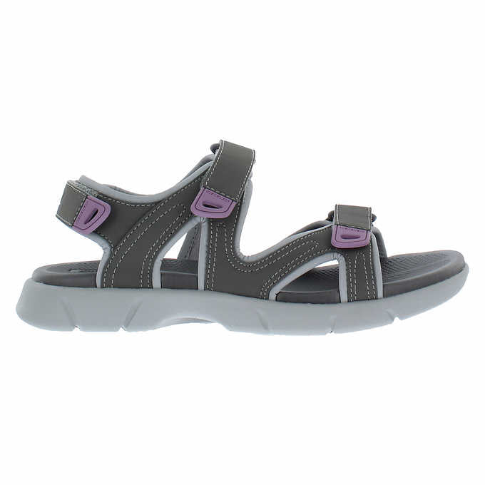 Khombu Gray Evelyn Adjustable Strap Sandals