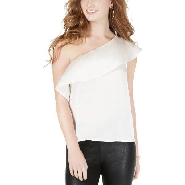 Love Fire Womens Juniors One Shoulder Ruffled Pullover Top - Woman Shirt