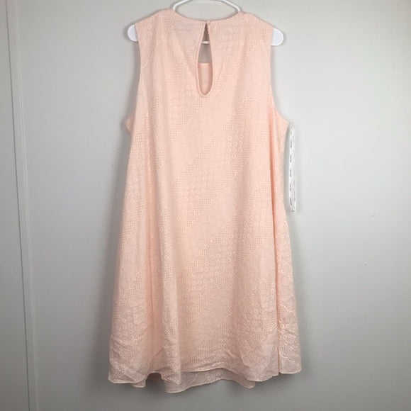 Calvin Klein Eyelet sleeveless blush pink dress