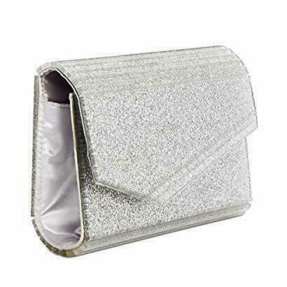 INC Women's Silver PVC Speckle Chain Strap Crossbody Handbag Purse