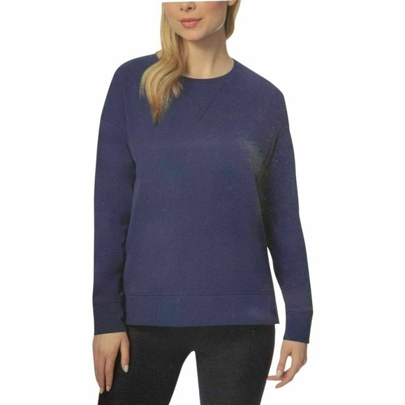 32 Degrees Women's Fleece Crewneck Pullover Sweatshirt Heather  -Indigo