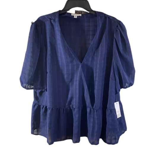 Ophelia Roe Women's 3 Quarter Sleeve Surplus Peplum Blouse