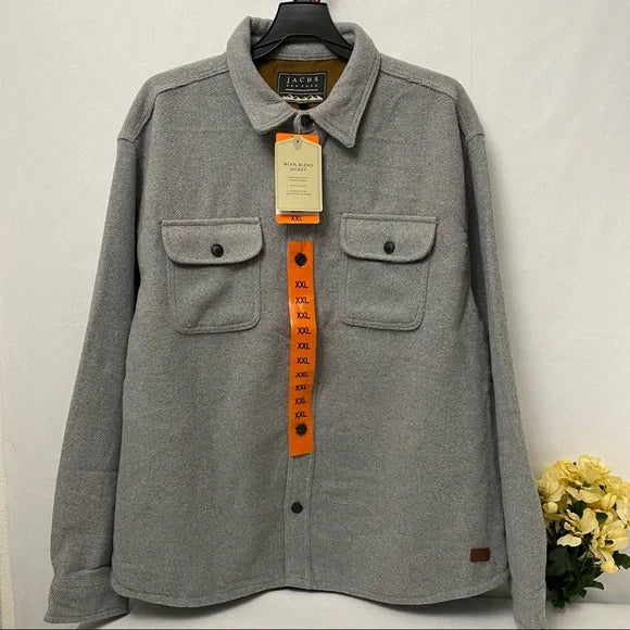 JACHS Men Premium Shirt Wool Blend Jacket w Inside Pocket