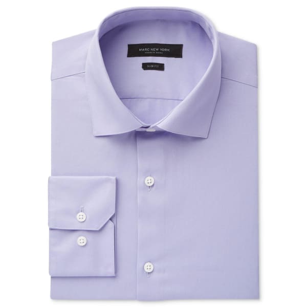 Marc New York Lavender Color Men Dress Shirt Cotton Blend Slim Fit - S - Men Dress Shirt