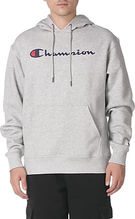 Champion Men's Pullover Graphic Script Fleece Hoodie, Gray