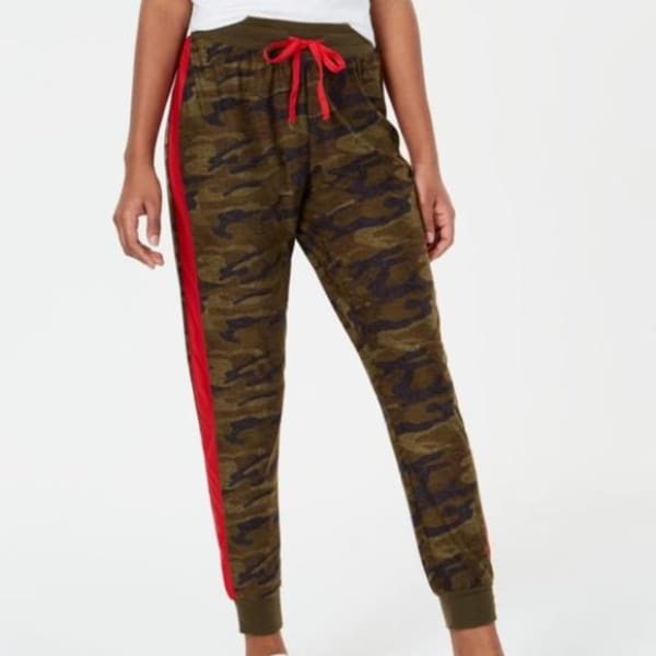 Planet Gold Jrs Printed Side-Stripe Jogger Pants - M - Woman Pants