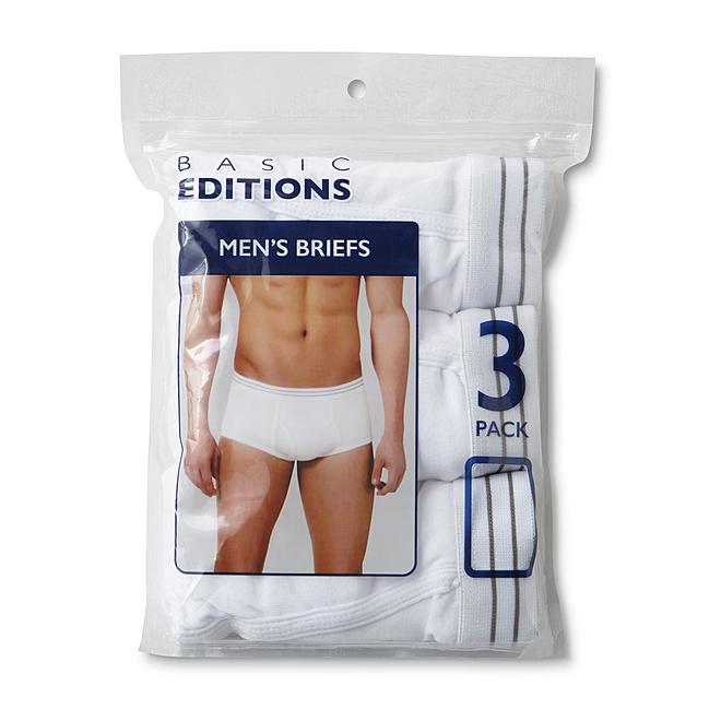 Basic Editions Men's 3-Pack Underwear Briefs