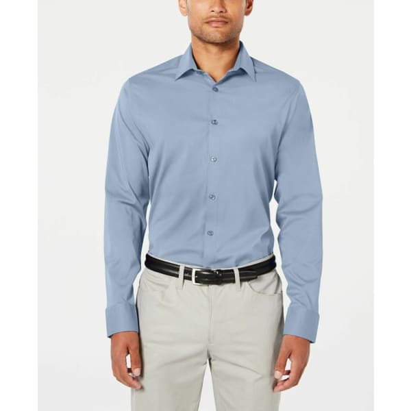 Ryan Seacrest Distinction Men’s Slim Fit Non-iron Dress Shirt Sk Blue - M - Men Dress Shirt