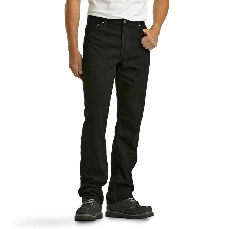 Basic Editions Black Denim Jeans Relaxed Fit 5 Pocket Black